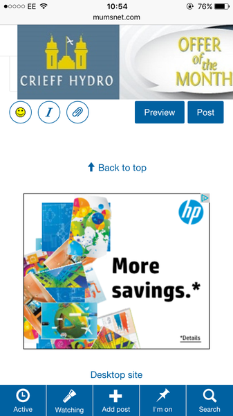 Giant advert over top of page