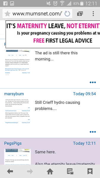 Giant advert over top of page