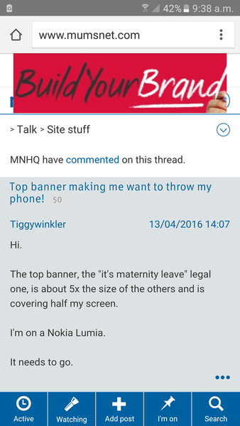 Top banner making me want to throw my phone!
