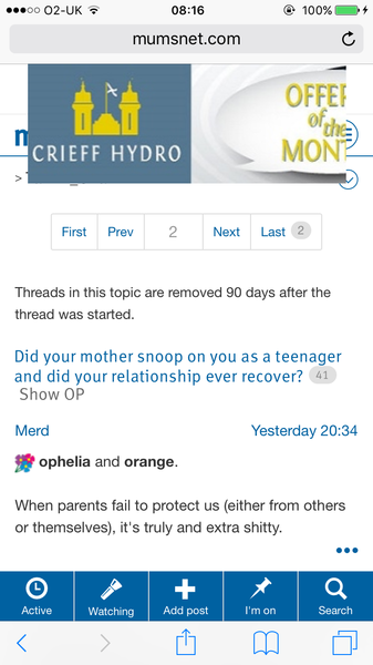 Giant advert over top of page
