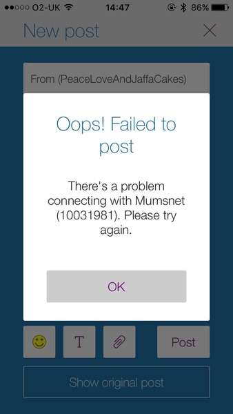 App error messages