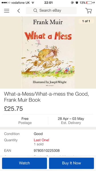 How much would you pay, just for the memory of a childhood book?