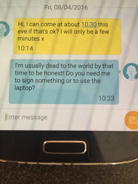 To be annoyed by "I need a favour but have to ask you face to face"