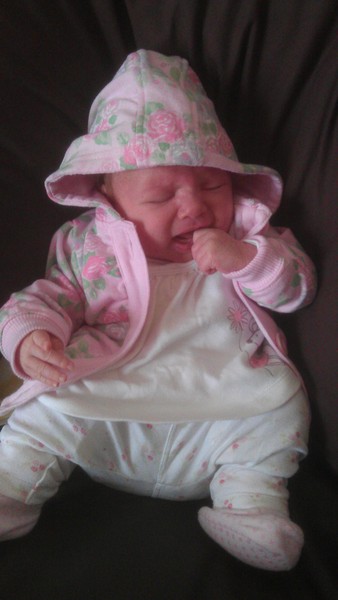 Baby put in hip harness