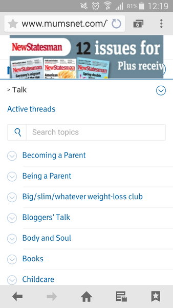 Giant advert over top of page