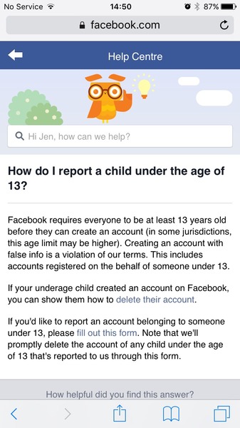to report this to FB/primary school child protection officer
