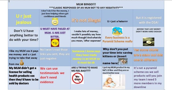 MLM Bot Watch 19 - chat about Utah based tragicomic cultastic racketeering scamalangadingdongs like Forever Living, Ariix, Herbalife, Younique, Juiceplus etc etc etc