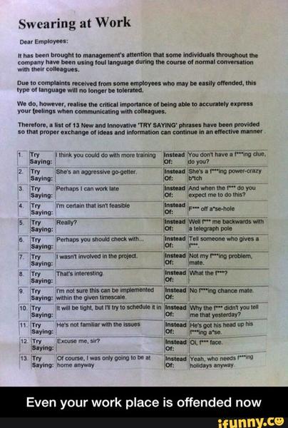 To think banning swearing is immature?