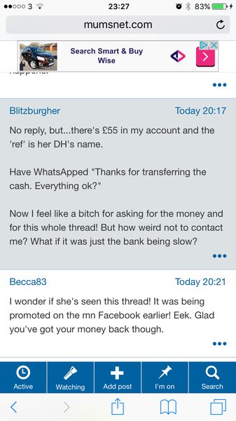 ...to want to have been offered some money?