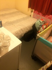 Stuck in a single room hostel with 9 1/2 month old and 32 weeks pregnant (upstairs no lift)