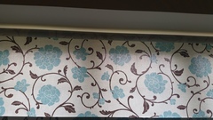 Photos - please help identify wallpaper and blind
