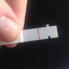 Can anyone see a line on this First Response pregnancy test?