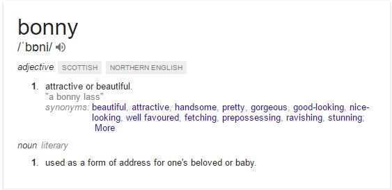 To ask what bonny means when describing a baby?