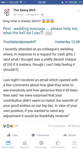 Post - wedding message ... please help me, what the hell do I say??