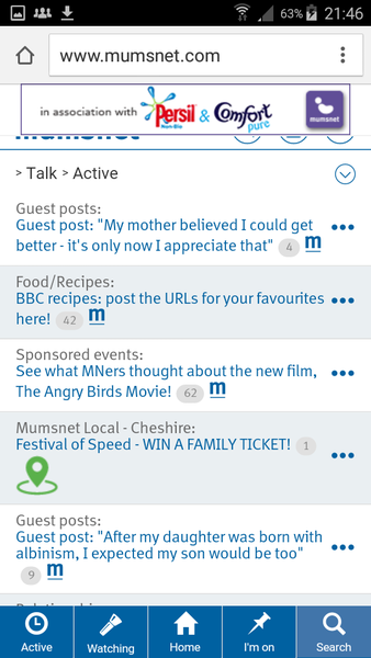 Mumsnet local posts in Active