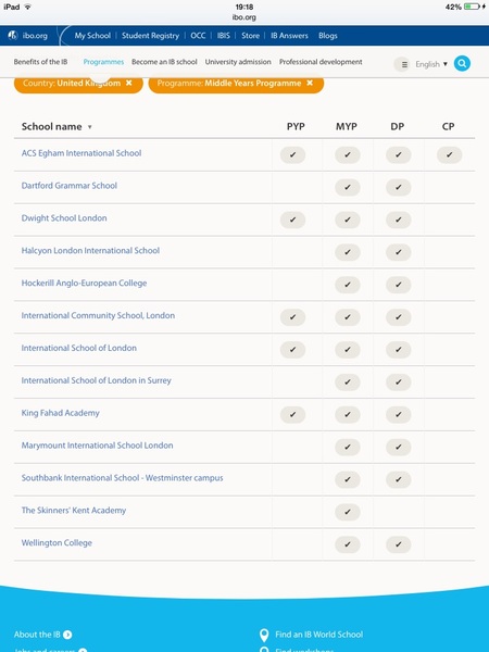 International IB schools uk