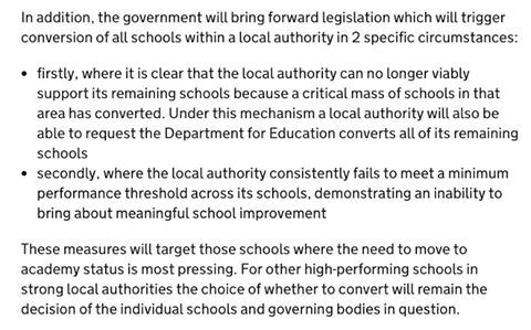 To feel elated about the u turn on academies plan.. Ha!!