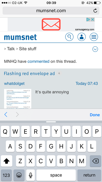 Flashing red envelope ad