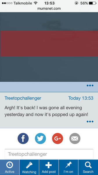 Really annoying ad taking up half the screen!