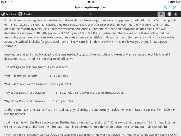 SATS SPAG test is online.....!