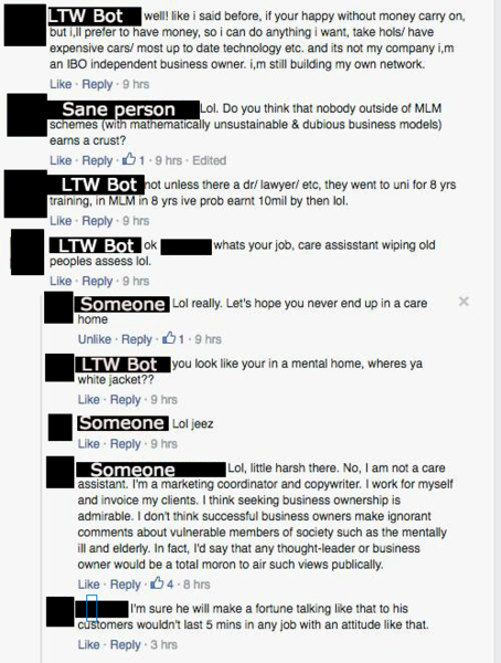 MLM Bot Watch 23 - Powered by Twunk's Yazoo: Tragicomic cultic wampum flogging scamalangadingdongs like Forever Living, Ariix, Herbalife, Younique, Juiceplus, LifeTreeWorld.