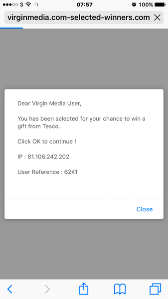 Redirect to spam page