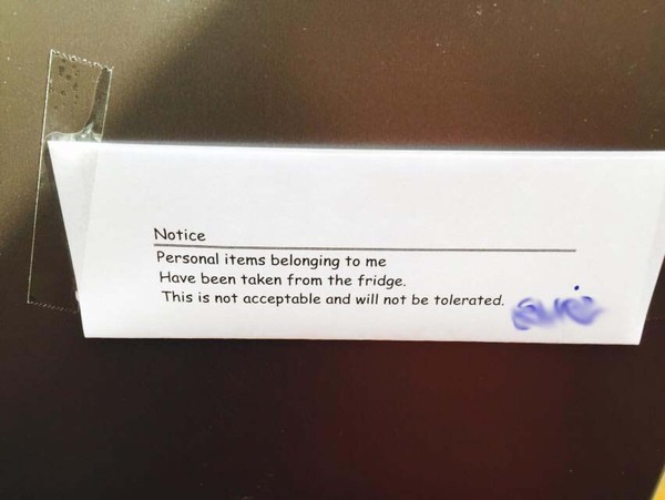 My colleague has thrown my lunch in the bin