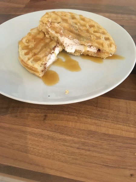 To put giant marshmallows and crushed flakes in waffles in the panini press? For science?
