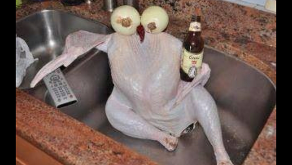 My colleague has twat me over the head with a courgette..