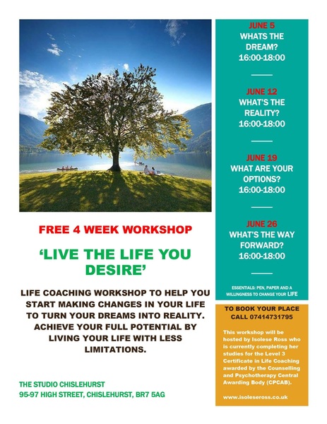 Free 4 weeks Life Coaching Workshop in Bromley