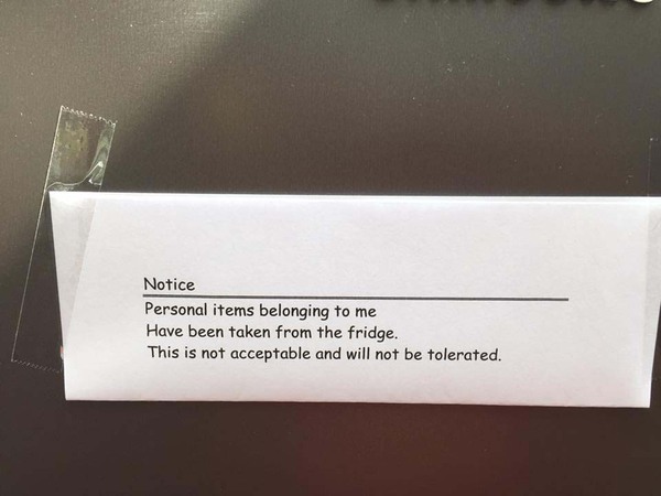 My colleague has thrown my lunch in the bin