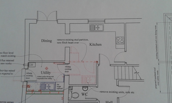 To knock through or not and what to do with odd shaped bit - plan attached