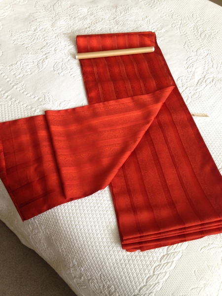 12m of tomato red silk WWYD?