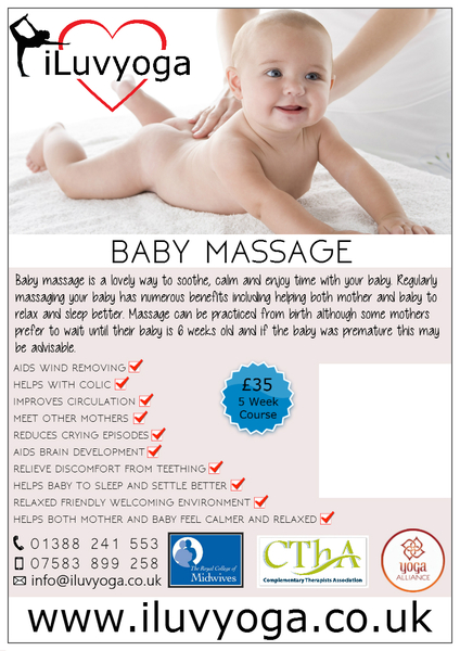 Baby massage and yoga classes held regularly