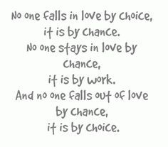 Love is a choice, as well as a feeling? Who would agree with that statement?