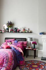 Grey boudoir themed bedroom