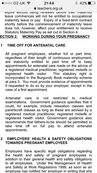 Teachers - should I have to arrange cover for my class for midwife appointment??