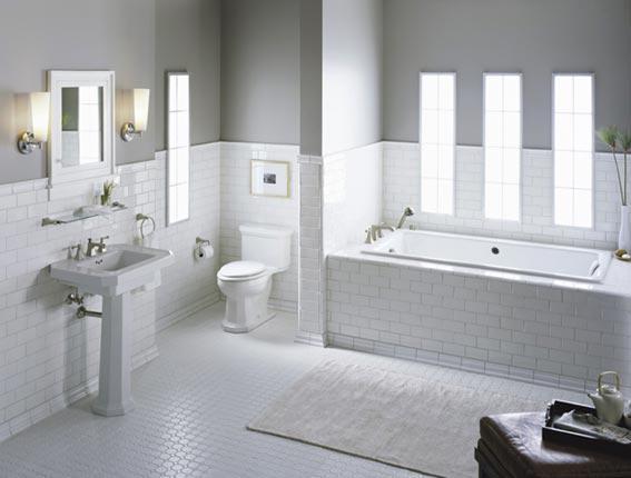 Shower over bath which isn't in corner of room