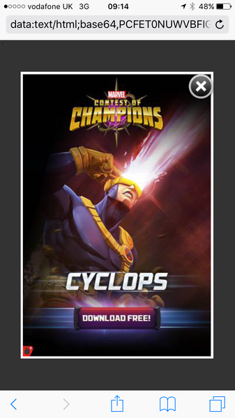 Site diverting to irrelevant gaming(?) app.