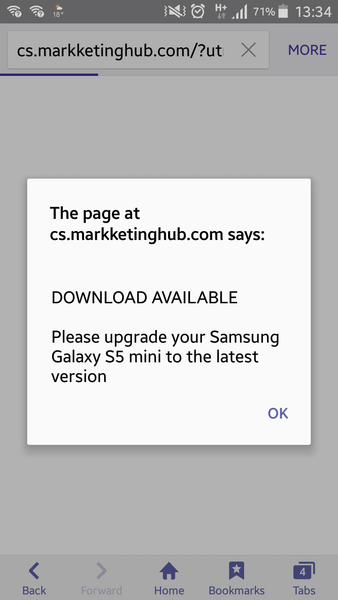 Site diverting to irrelevant gaming(?) app.