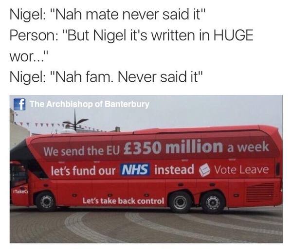 To ask how many voted for Brexit because they believed Leave's argument that our EU membership fees will go to the NHS etc instead?