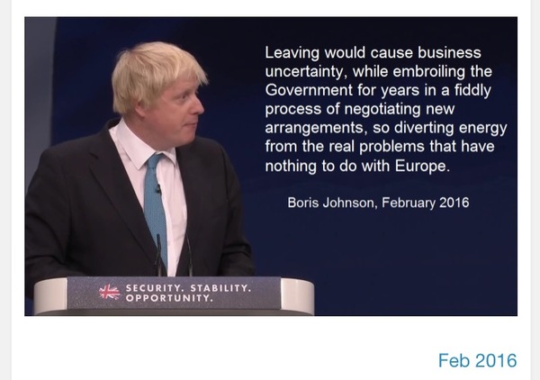 To think that Boris didn't actually want Brexit to happen