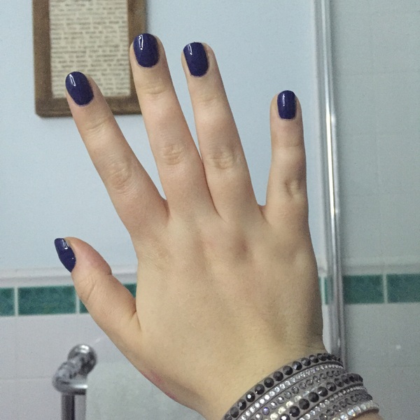 Blue nail polish. It's a bit mum boot, isn't it?