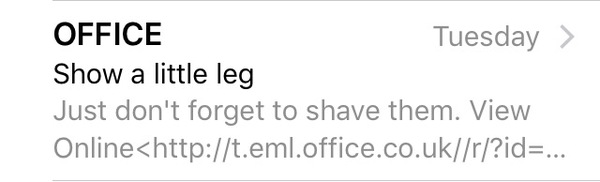 To not want Office to tell me I need to shave my legs?