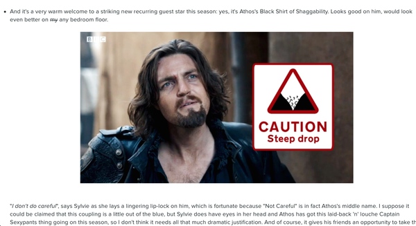 The Musketeers s3 ep2 - The One Where Aramis Falls Off The Wagon.  Repeatedly.  Well, I can hope can't I?  Swagger Inn Thread no. 132