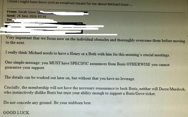 Have Boris and Jeremy been stabbed in the back? Please can we have some leaders?