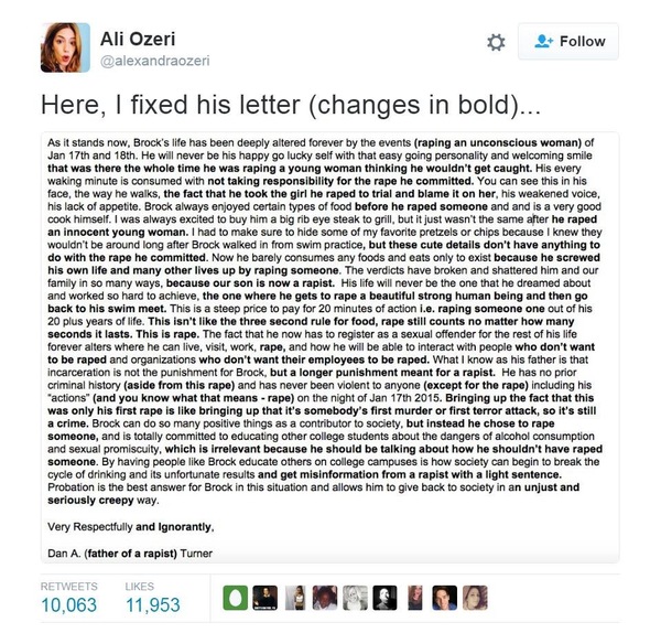 "Rape...is not caused by rapists" WTF!?!