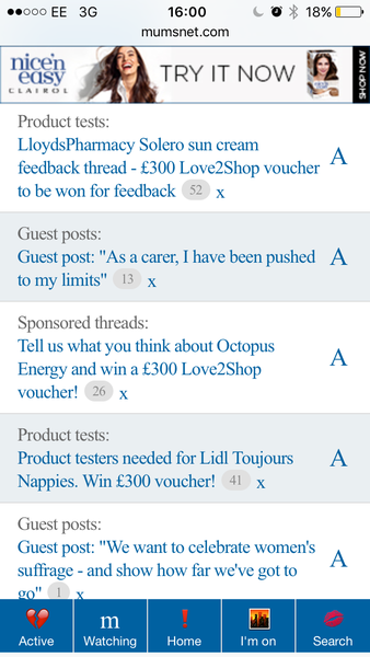 My mumsnet looks weird