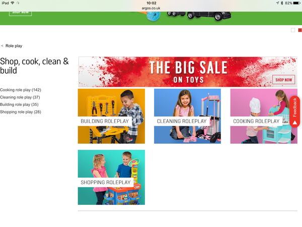 To be annoyed with this page on the Argos website