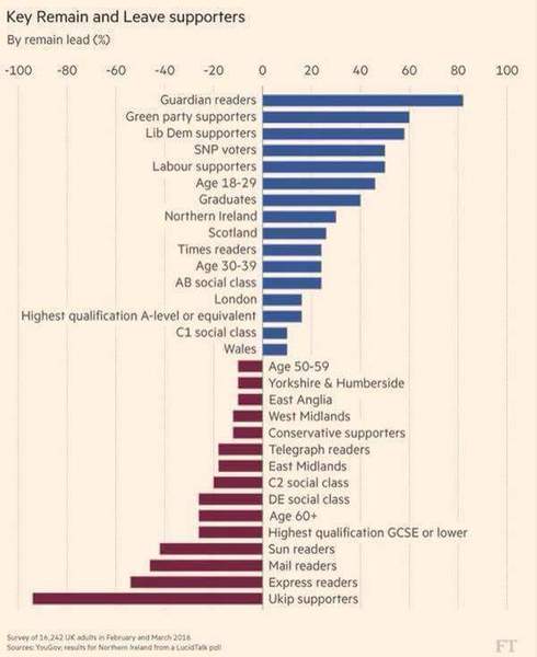It  was mainly the educated/qualified who voted remain ? Poll please